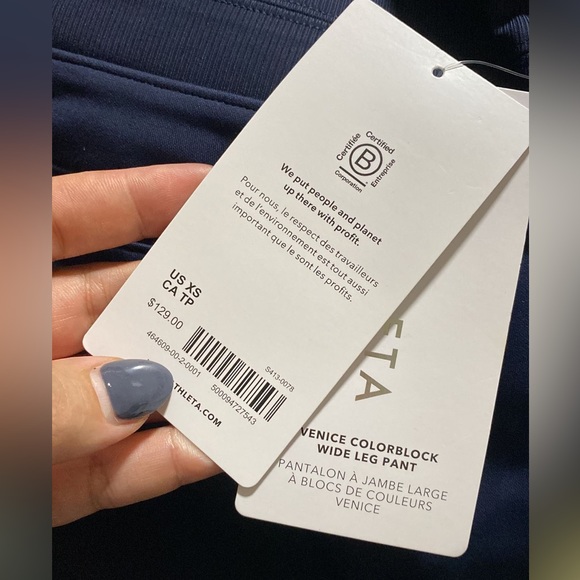 Athleta Venice Colorblock Wide Leg Pant // Navy & Black - Picture 8 of 12